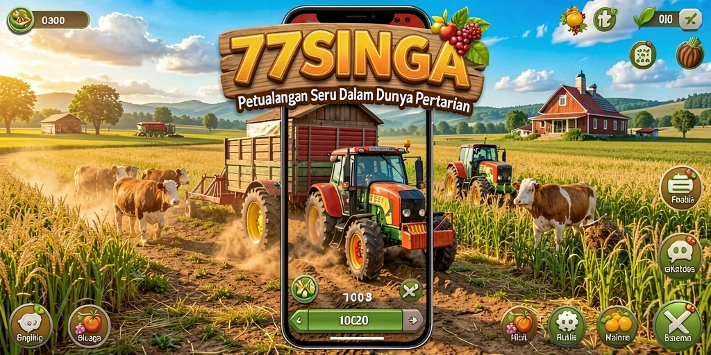 Tampilan gameplay petualangan pertanian yang menarik dan penuh warna.