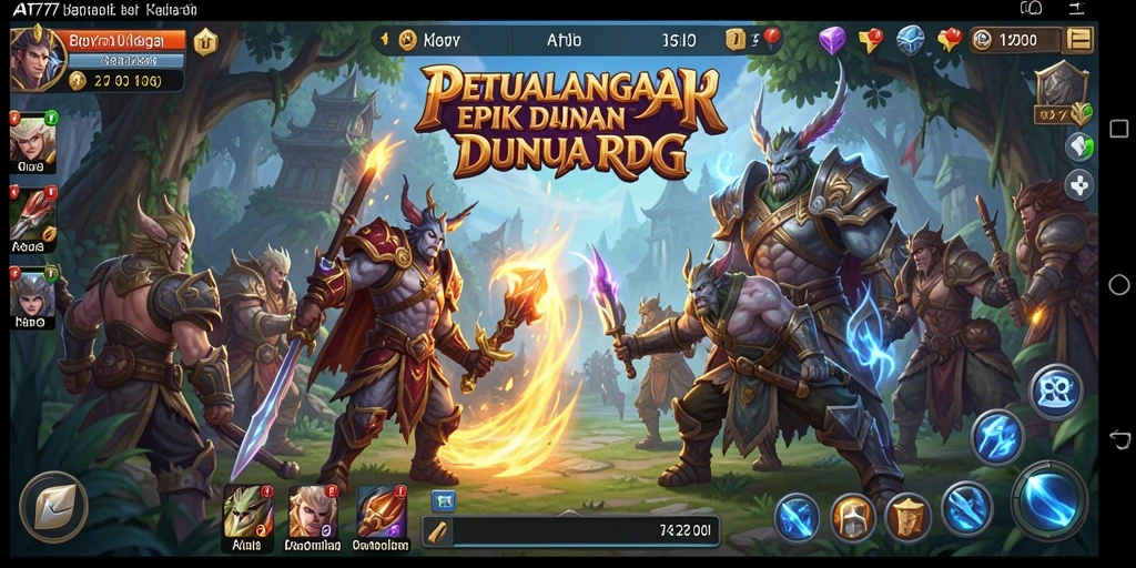 Tampilan gameplay menakjubkan dalam RPG AT777 dengan pertarungan yang intens.