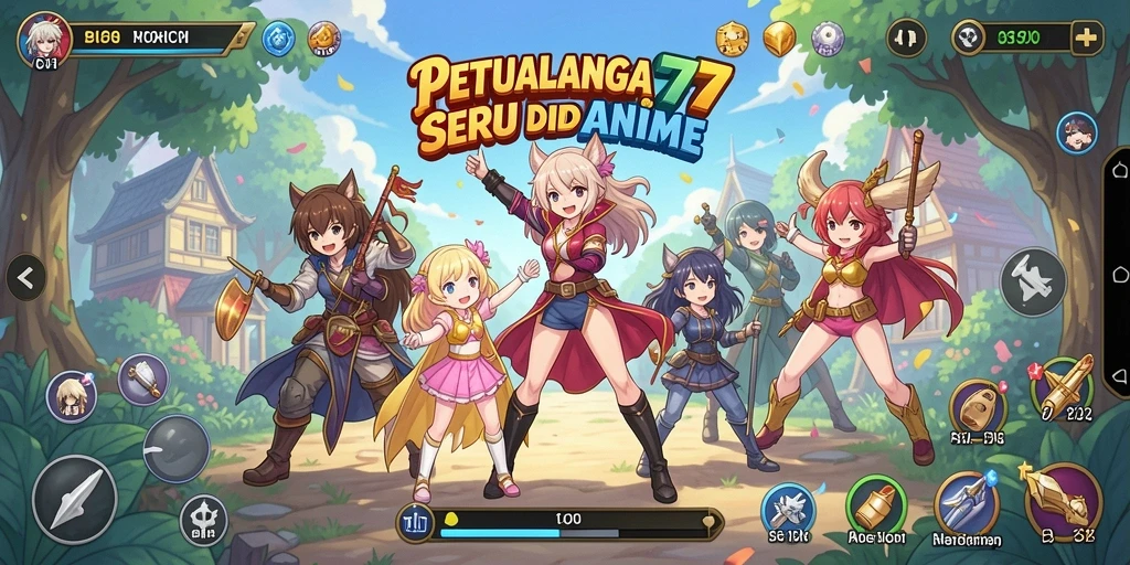 Tangkapan layar dari gameplay seru BIGRICH77 yang penuh karakter anime.