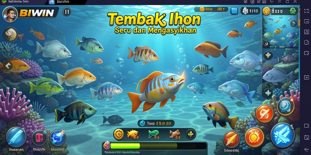Tampilan gameplay seru dan penuh warna dari BIWIN di layar.