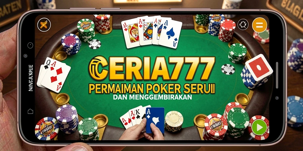 Tampilan gameplay Poker di CERIA777 yang menegangkan dan menarik.