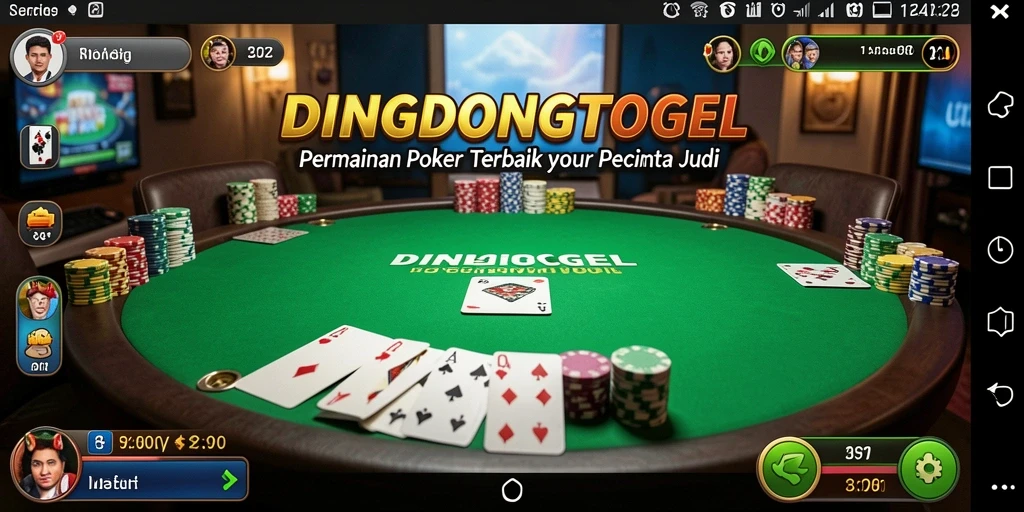 Gameplay poker seru di DINGDONGTOGEL dengan pemain aktif.