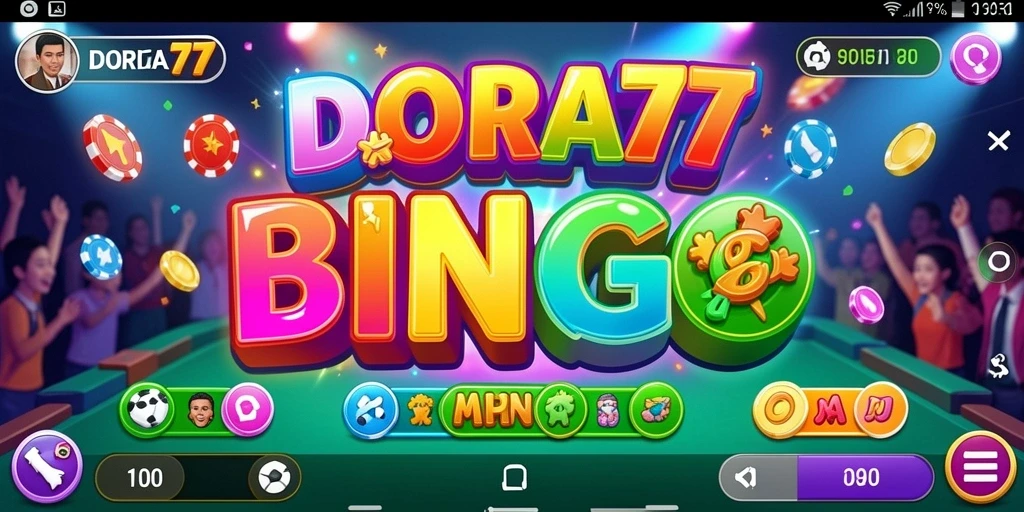 Tampilan gameplay DORA77 yang penuh warna dan seru.