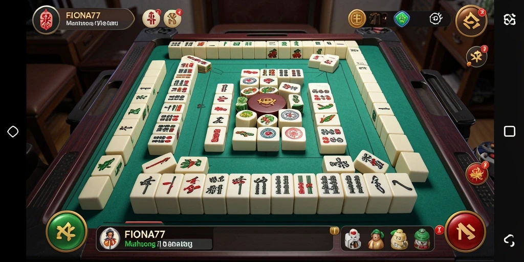 Tampilan gameplay menantang dari FIONA77 dengan ubin Mahjong berwarna-warni.