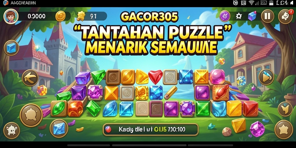 Screenshot dari gameplay GACOR305 menunjukkan berbagai level puzzle yang menantang.