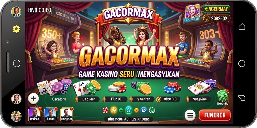 Screenshot GACORMAX menampilkan antarmuka permainan Kasino yang menarik dan dinamis.