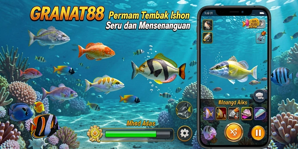 Tampilan permainan Tembak Ikan yang penuh warna dan dinamis.