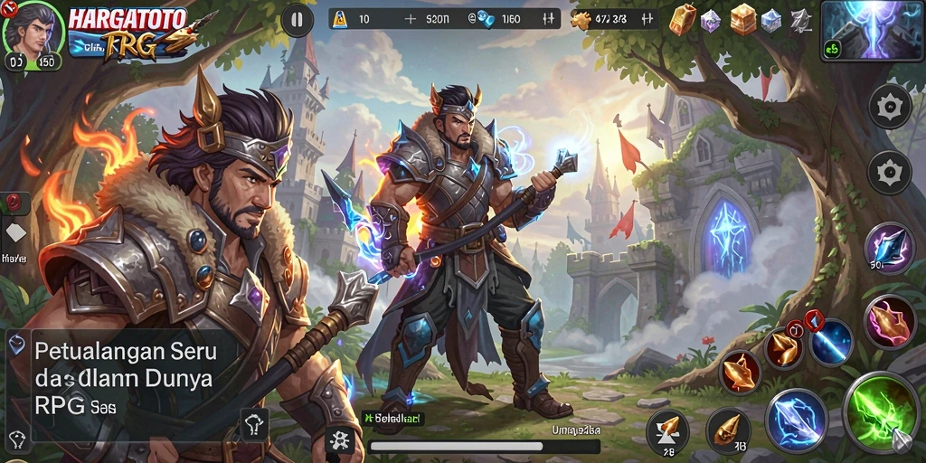 Screenshot gameplay HARGATOTO menampilkan aksi pertempuran yang mendebarkan.
