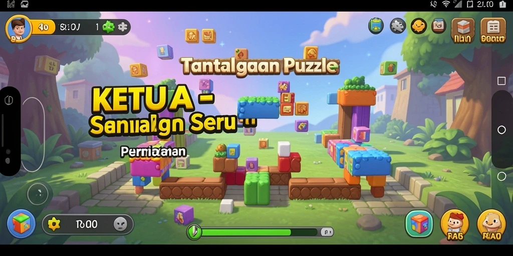 Tampilan gameplay KETUA yang menarik dalam permainan Puzzle.
