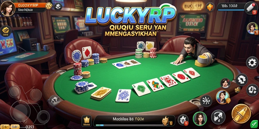 Screenshot utama LUCKYRP menampilkan aksi seru permainan QiuQiu.