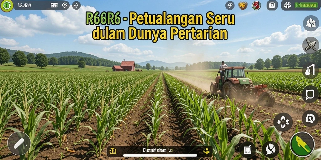 Screenshot gameplay R6R6 menampilkan petani yang sedang menanam tanaman.