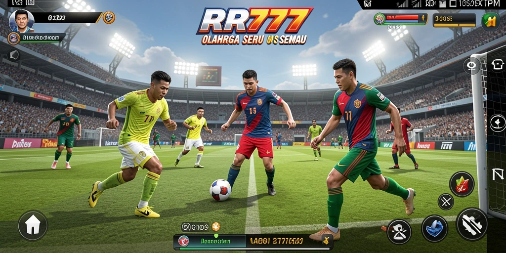 Screenshot gameplay RR777 menampilkan aksi olahraga yang memukau.
