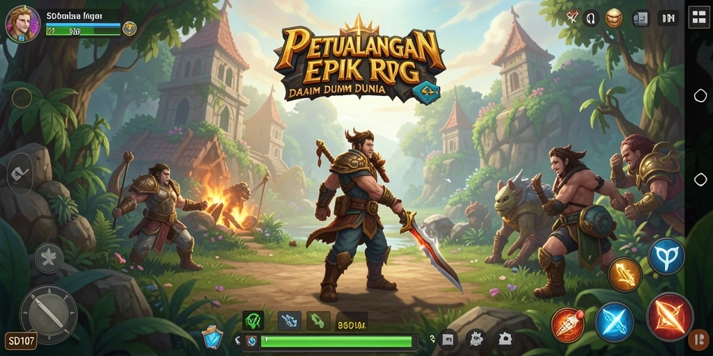 Tangkapan layar gameplay SD107 yang menampilkan aksi RPG yang mendebarkan.