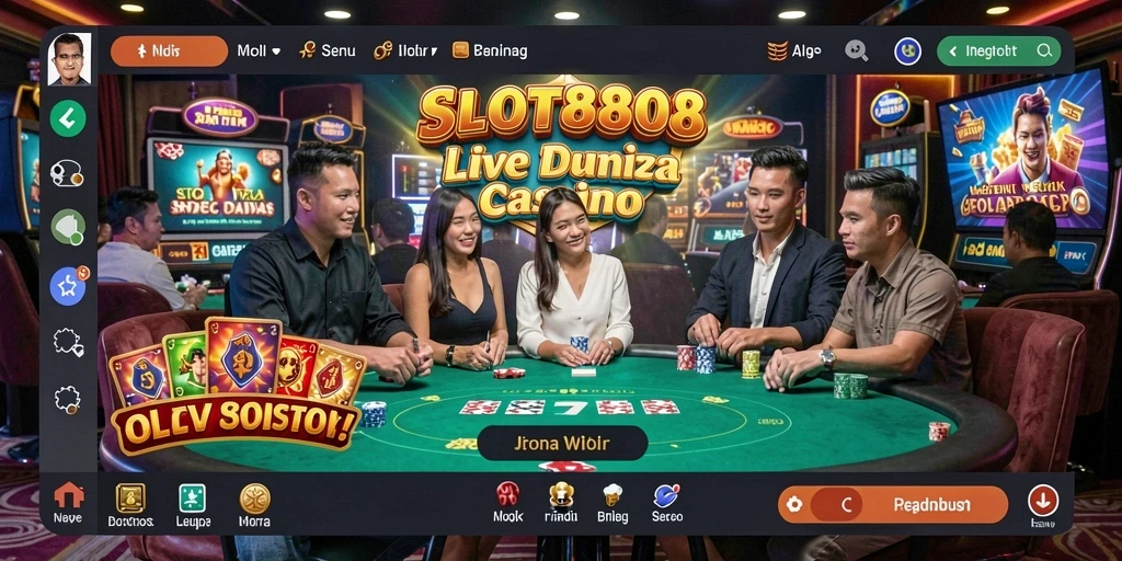 Tampilan gameplay yang mendebarkan di SLOT8808 Live Casino.