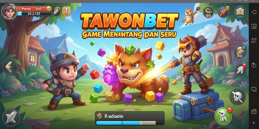 Tampilan gameplay seru dalam TAWONBET yang menampilkan teka-teki.