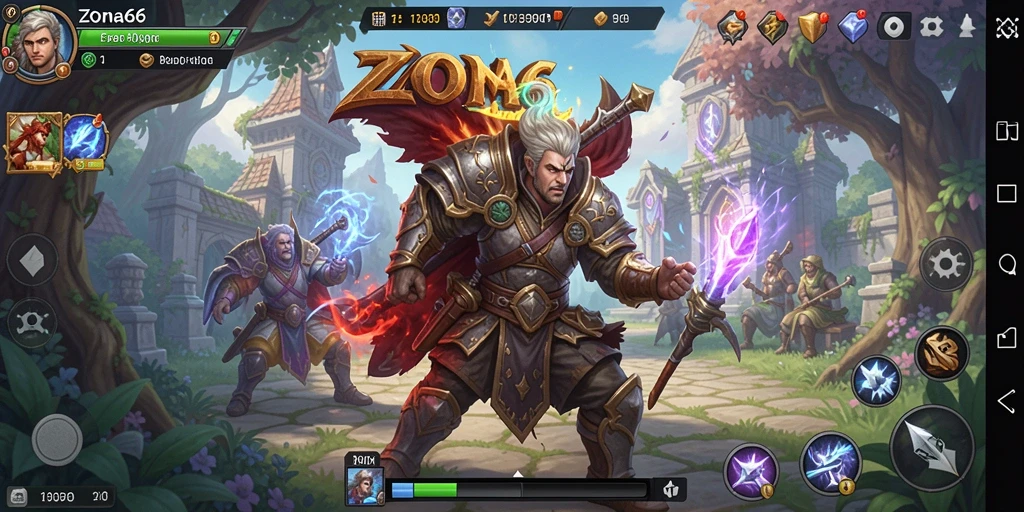 Tampilan gameplay RPG ZONA66 yang dinamis dan penuh aksi.